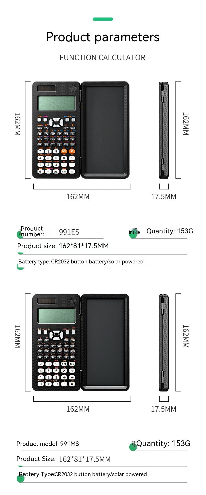 2 In 1 Foldable Scientific Calculators